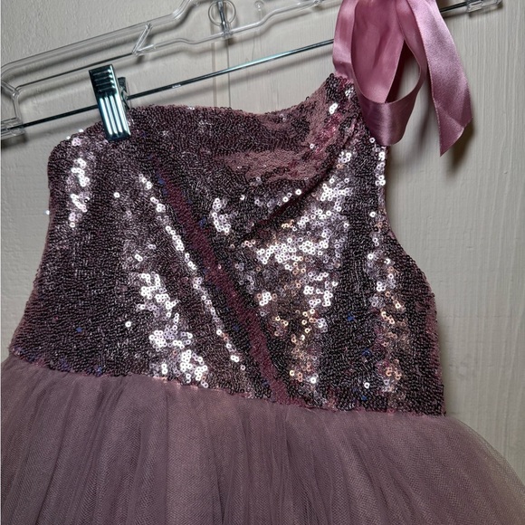 Formal Dress sequin/tutu Girls ribbon strap purplish - Picture 3 of 13